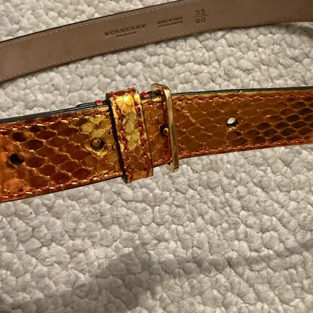 Burberry Prosum Metallic Orange Python Embossed L… - image 4